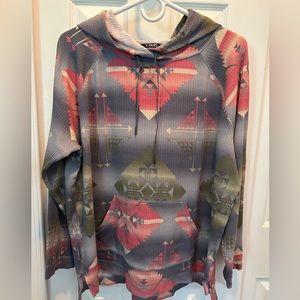Ladies Chap Aztec Print Hoodie Top(L)